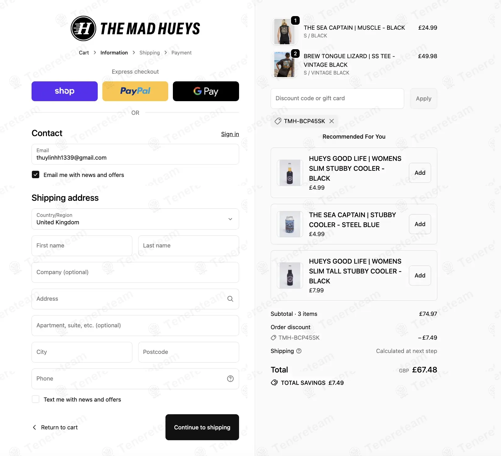 The Mad Hueys coupon code: 10% off with TMH-BCP45SK. Tested and valid as 6 months ago.