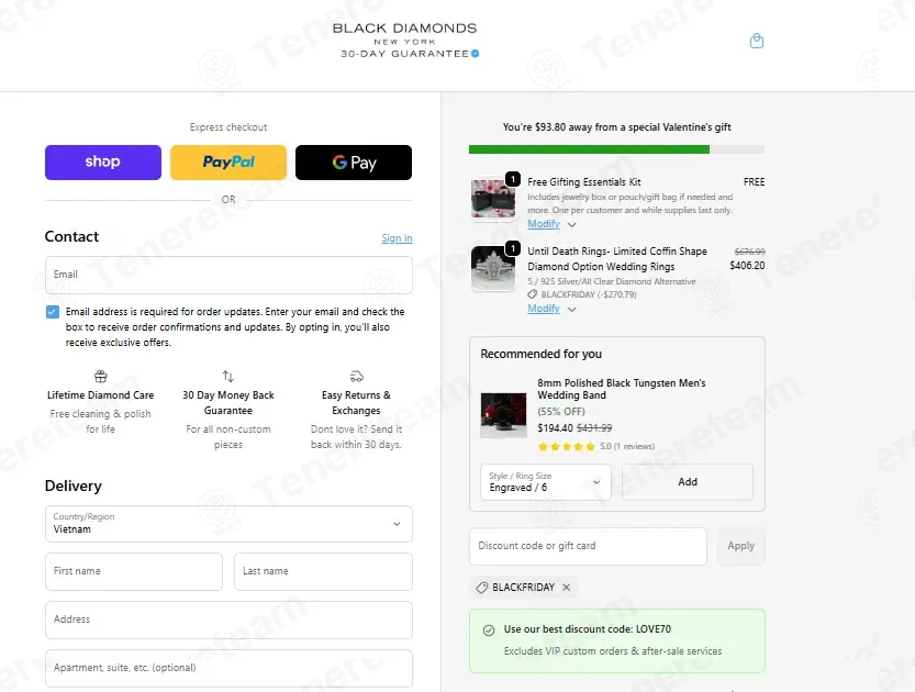 Black Diamonds New York coupon code: 40% off with BLACKFRIDAY. Tested and valid as 1 week ago.
