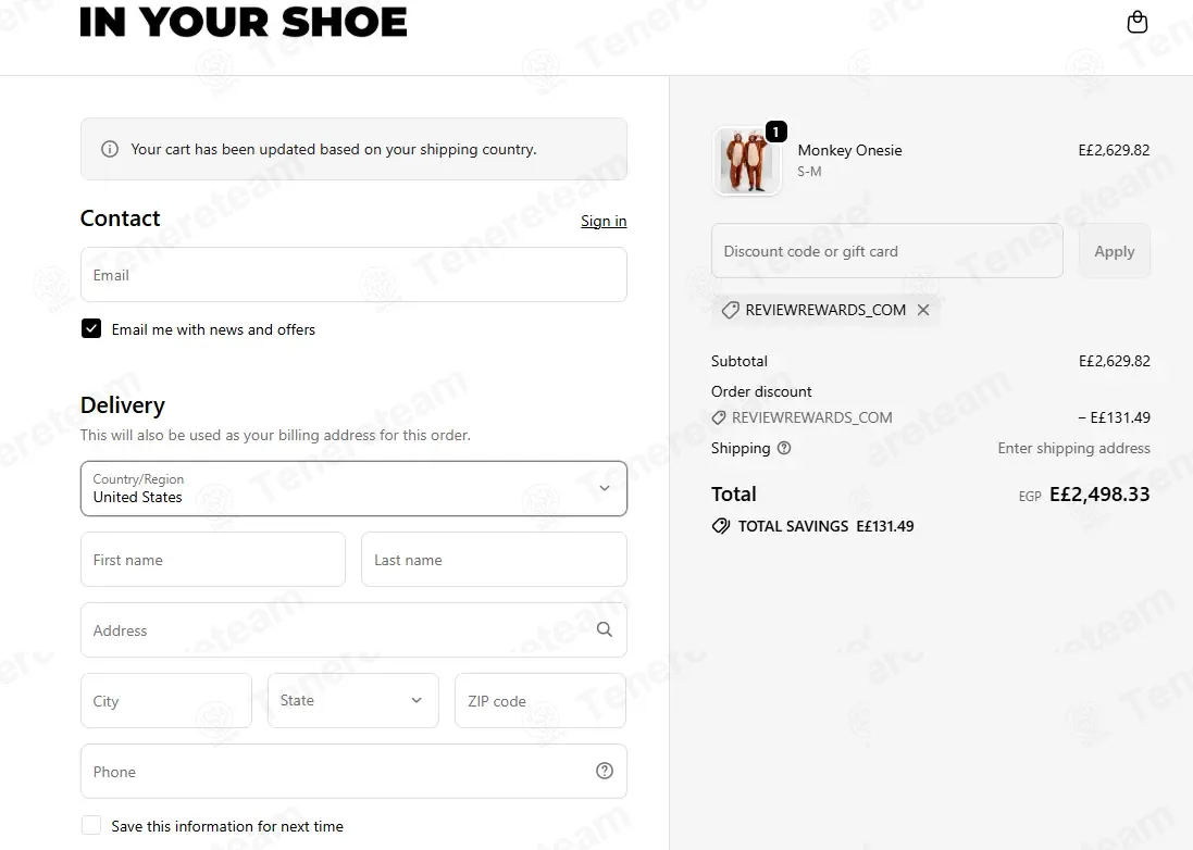 In Your Shoe coupon code: 5% off with REVIEWREWARDS_COM. Tested and valid as 7 months ago.