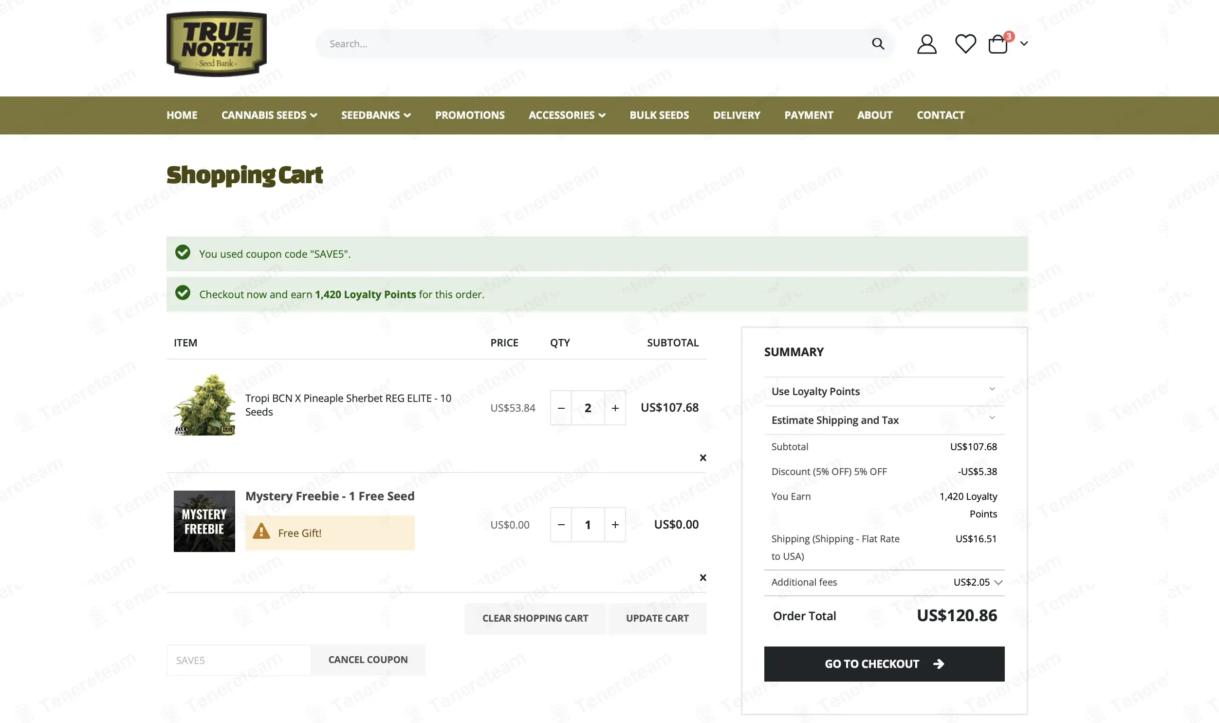True North Seed Bank coupon code: 5% off with SAVE5. Tested and valid as 7 months ago.