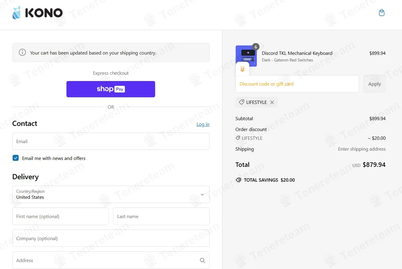 Kono Store coupon code: $20 off with LIFESTYLE. Tested and valid as 1 year ago.
