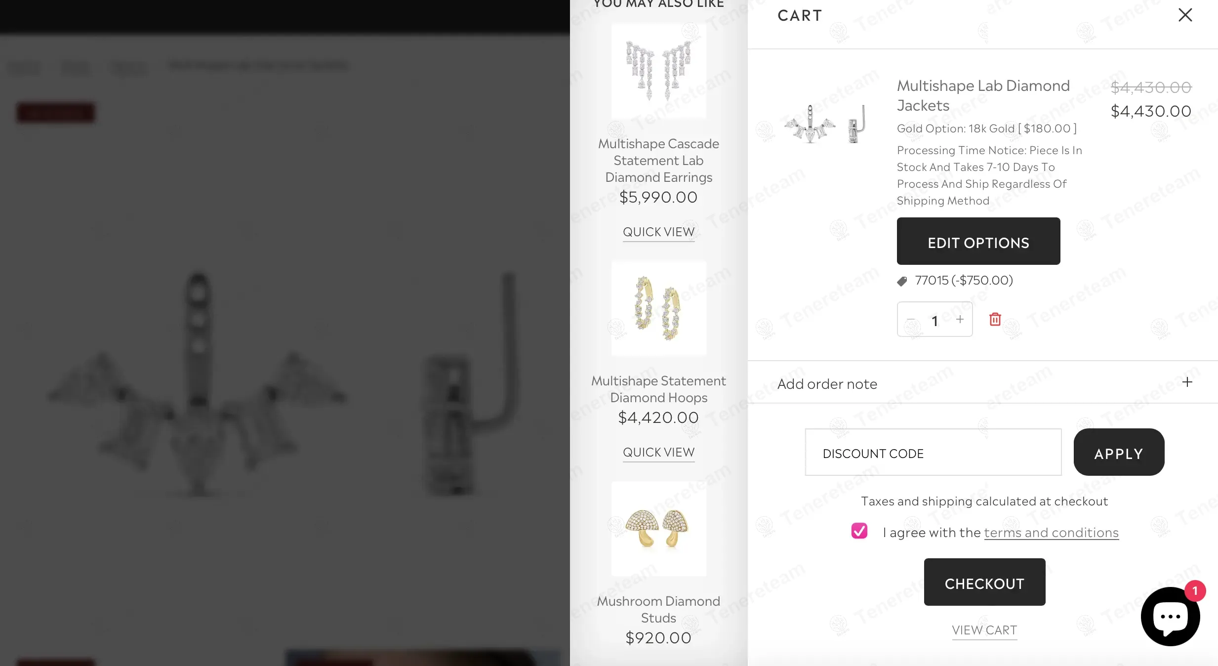 770 Fine Jewelry coupon code: 15% off with 77015. Tested and valid as 1 year ago.
