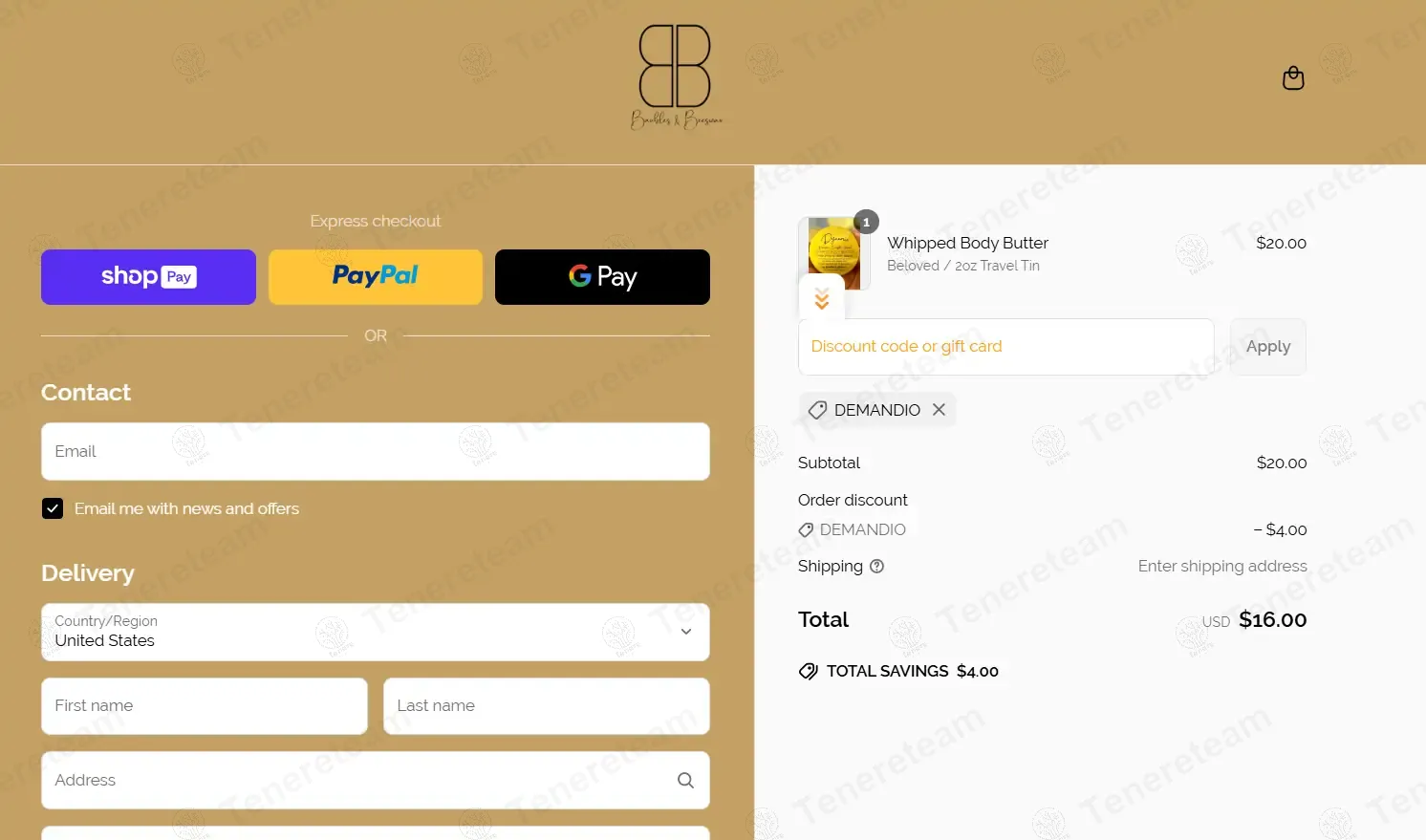 Baubles and Beeswax coupon code: 20% off with DEMANDIO. Tested and valid as 1 year ago.