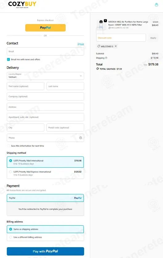 Cozy Buy Online coupon code: 10% off with WELCOME10. Tested and valid as 2 weeks ago.