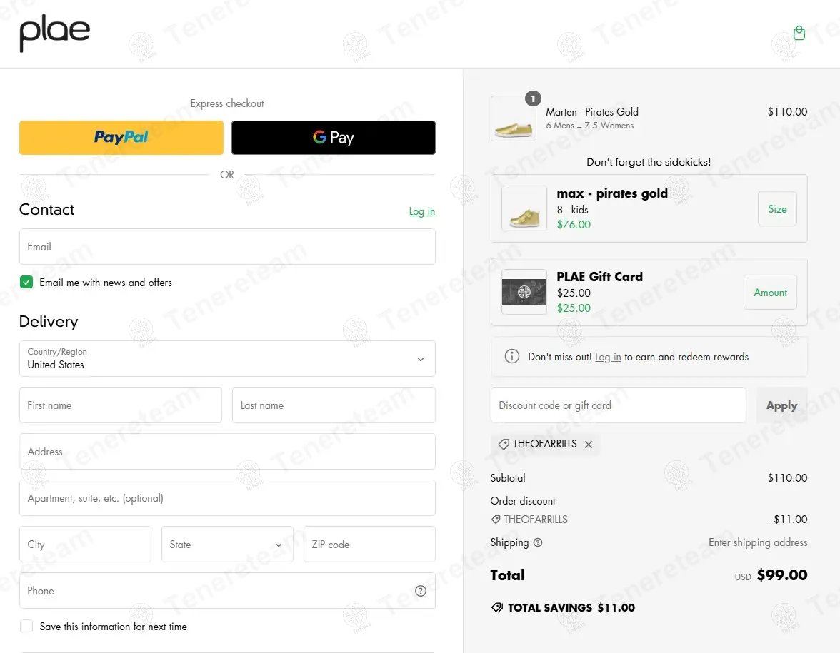 PLAE Shoes coupon code: 10% off with THEOFARRILLS. Tested and valid as 1 year ago.