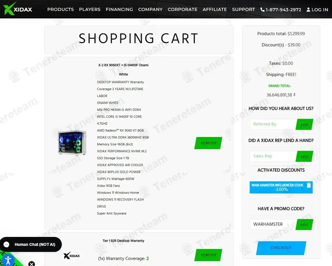 Xidax coupon code: 3% off with WARHAMSTER. Tested and valid as 4 months ago.