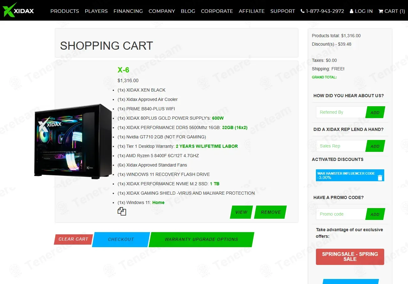 Xidax coupon code: 3% off with WARHAMSTER. Tested and valid as 4 months ago.