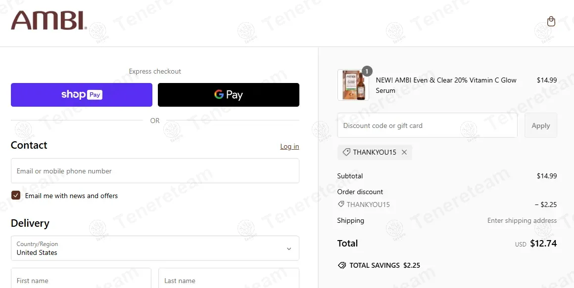 Ambi Skin Care coupon code: 15% off with THANKYOU15. Tested and valid as 8 months ago.