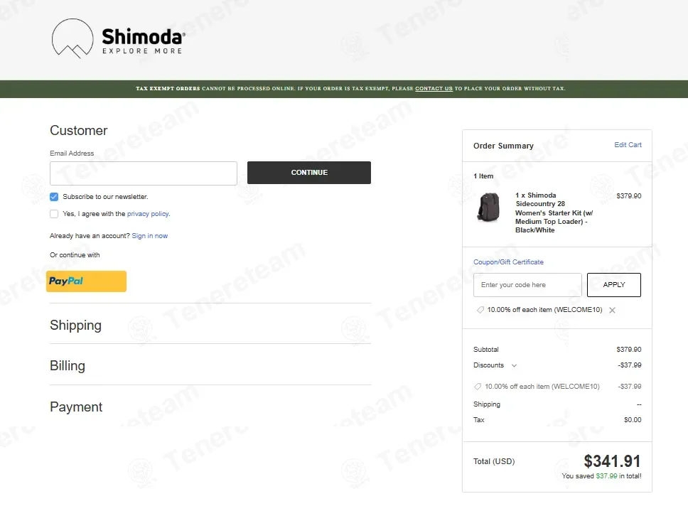 Shimoda Designs coupon code: 10% off with WELCOME10. Tested and valid as 1 month ago.