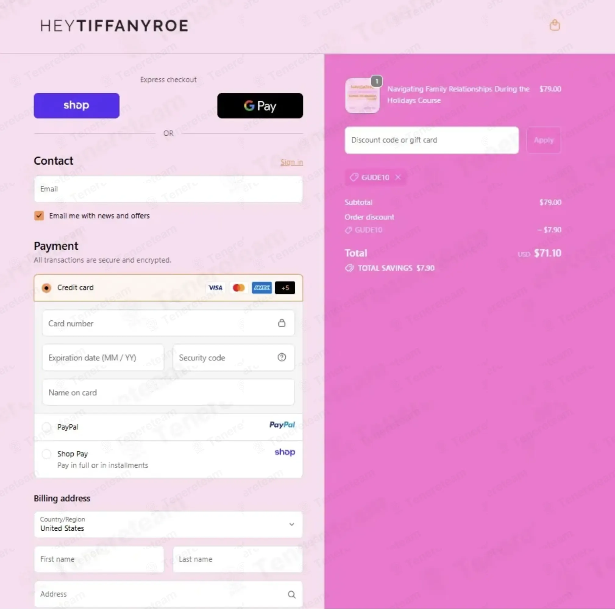 TIFFANY ROE coupon code: 10% off with GUDE10. Tested and valid as 1 month ago.