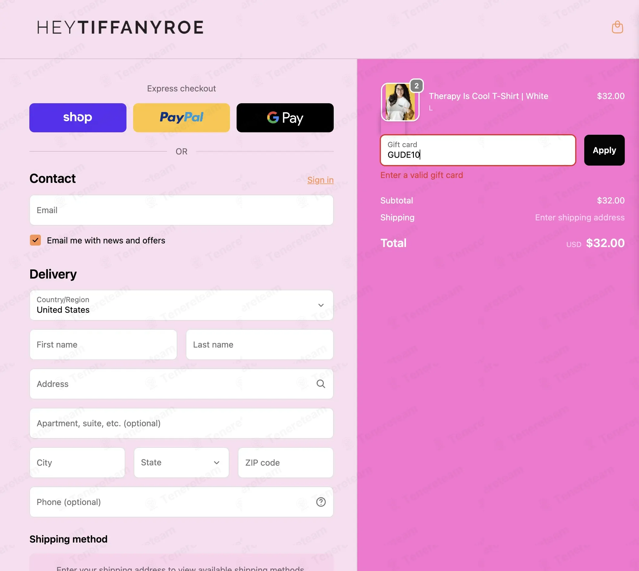 TIFFANY ROE coupon code: 10% off with GUDE10. Tested and valid as 1 month ago.