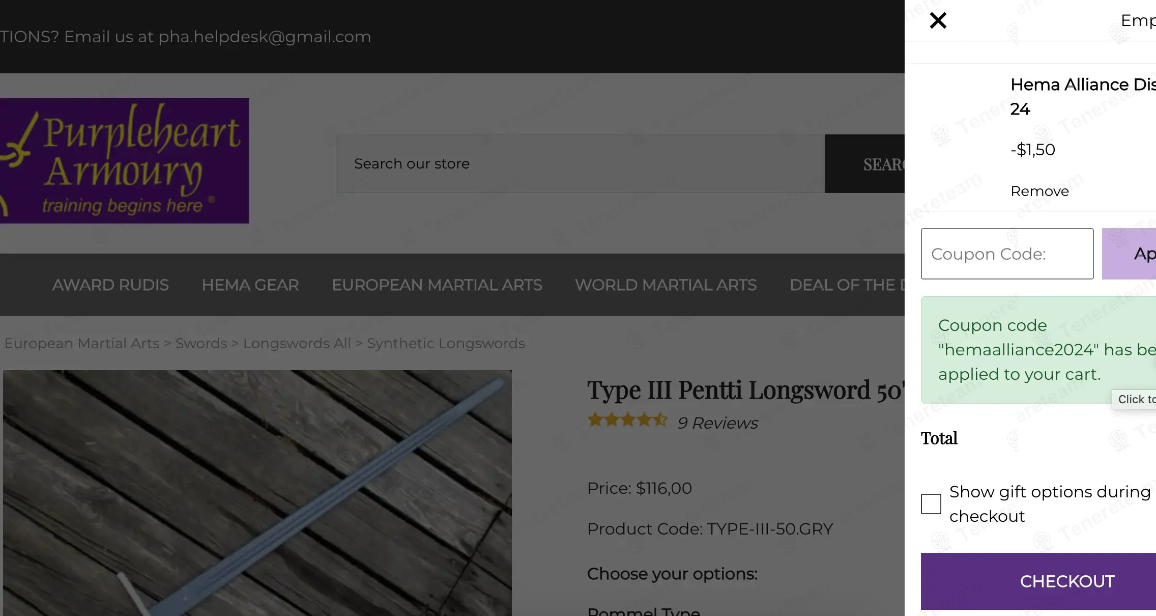 Purpleheart Armoury coupon code: 5% off with HEMAALLIANCE2024. Tested and valid as 1 year ago.