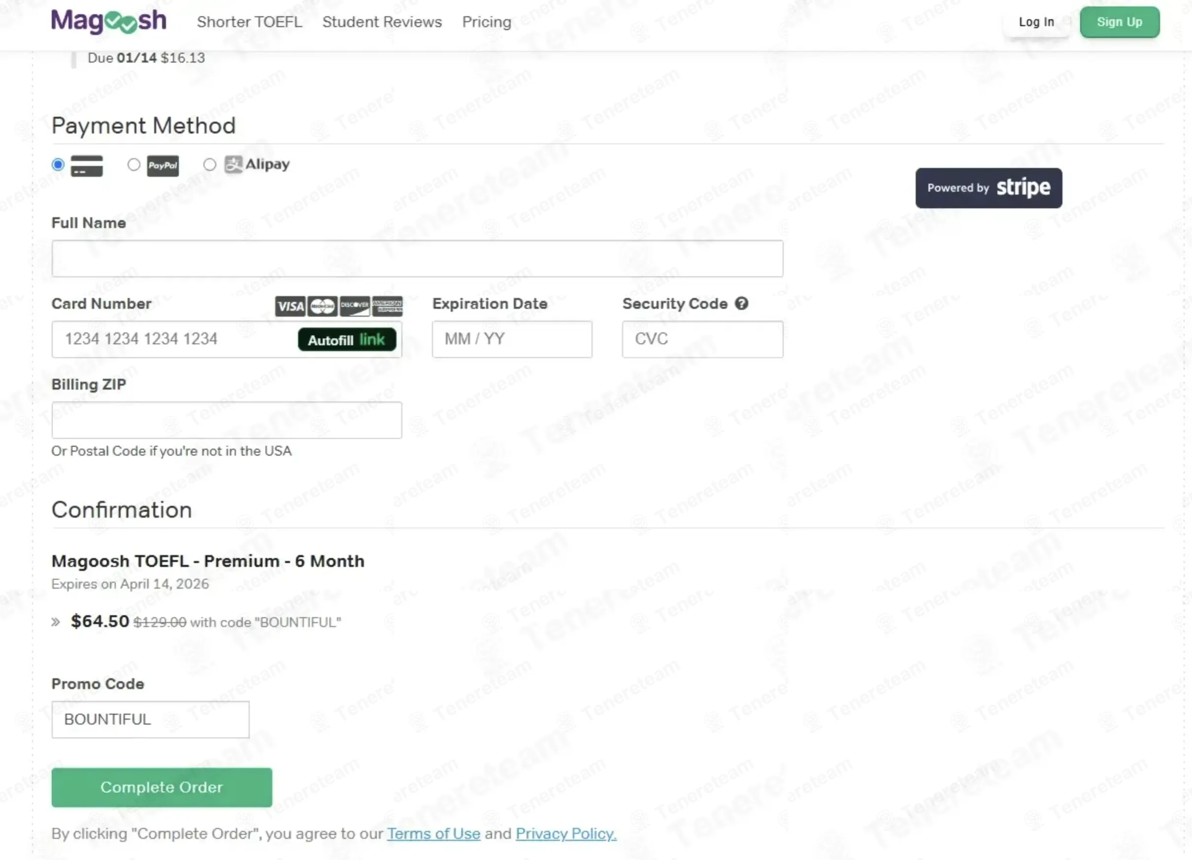 Magoosh coupon code: 50% off with BOUNTIFUL. Tested and valid as 2 months ago.