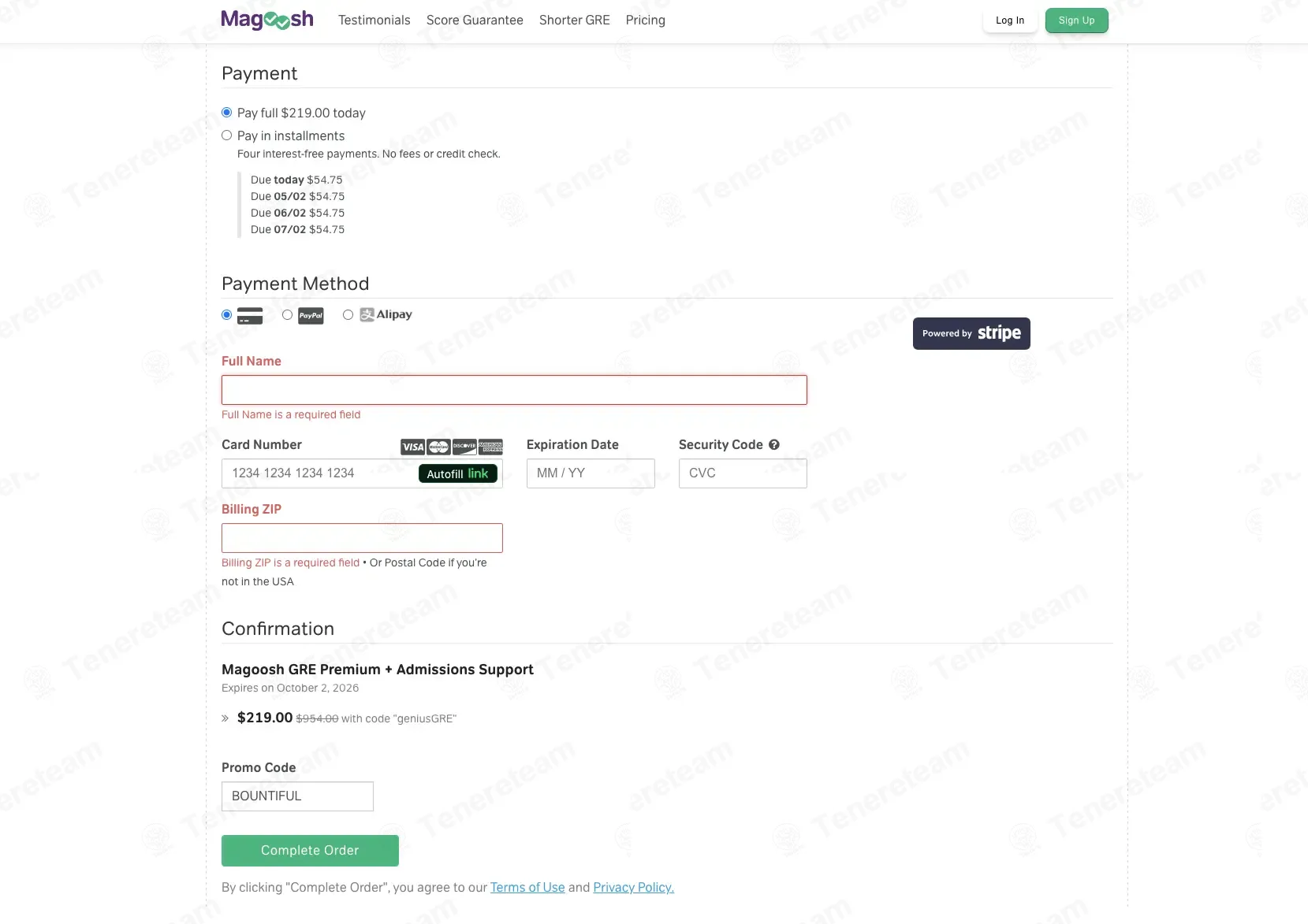 Magoosh coupon code: 50% off with BOUNTIFUL. Tested and valid as 2 months ago.