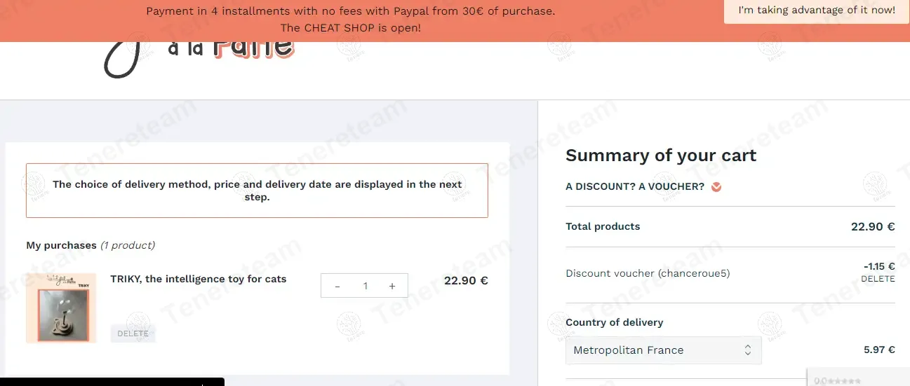 1 Fil a la Patte coupon code: 5% off with chanceroue5. Tested and valid as 1 year ago.