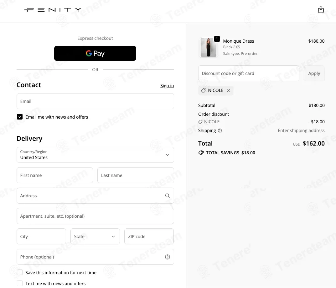 Fenity Fashion coupon code verified as working at checkout