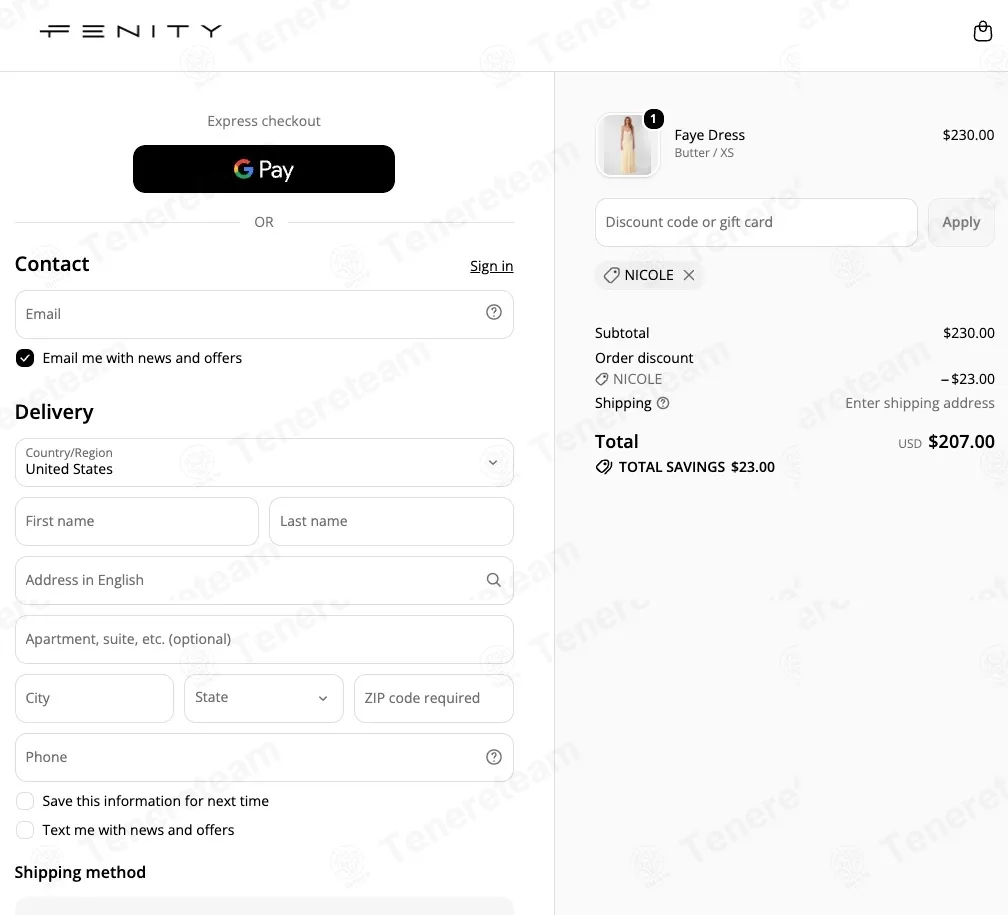 Fenity Fashion coupon code: 10% off with NICOLE. Tested and valid as 2 weeks ago.