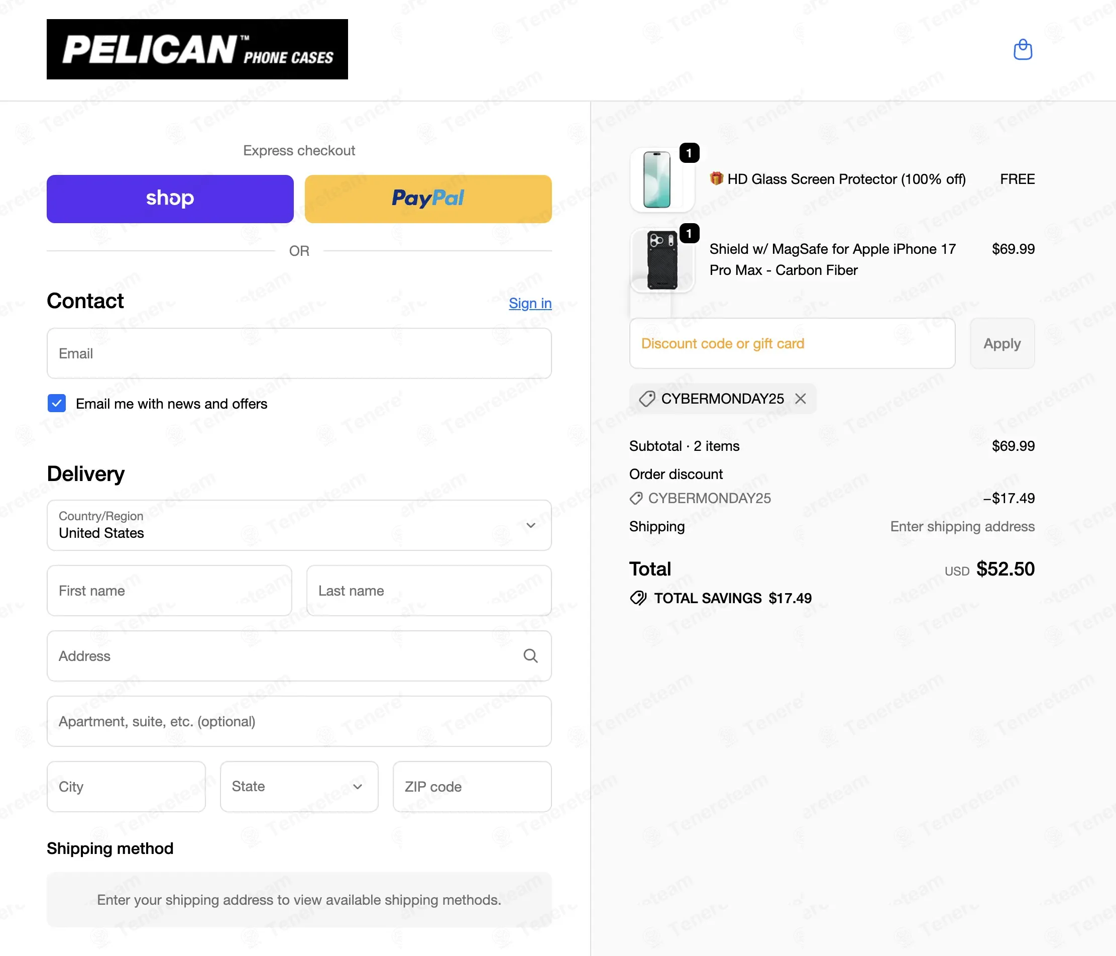 Pelican Phone Cases coupon code: 25% off with CYBERMONDAY25. Tested and valid as 3 months ago.