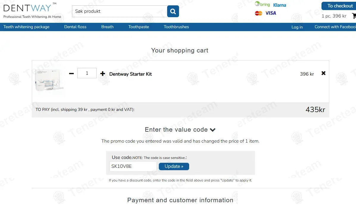 Dentway NO coupon code: 10% off with SK10V8E. Tested and valid as 9 months ago.