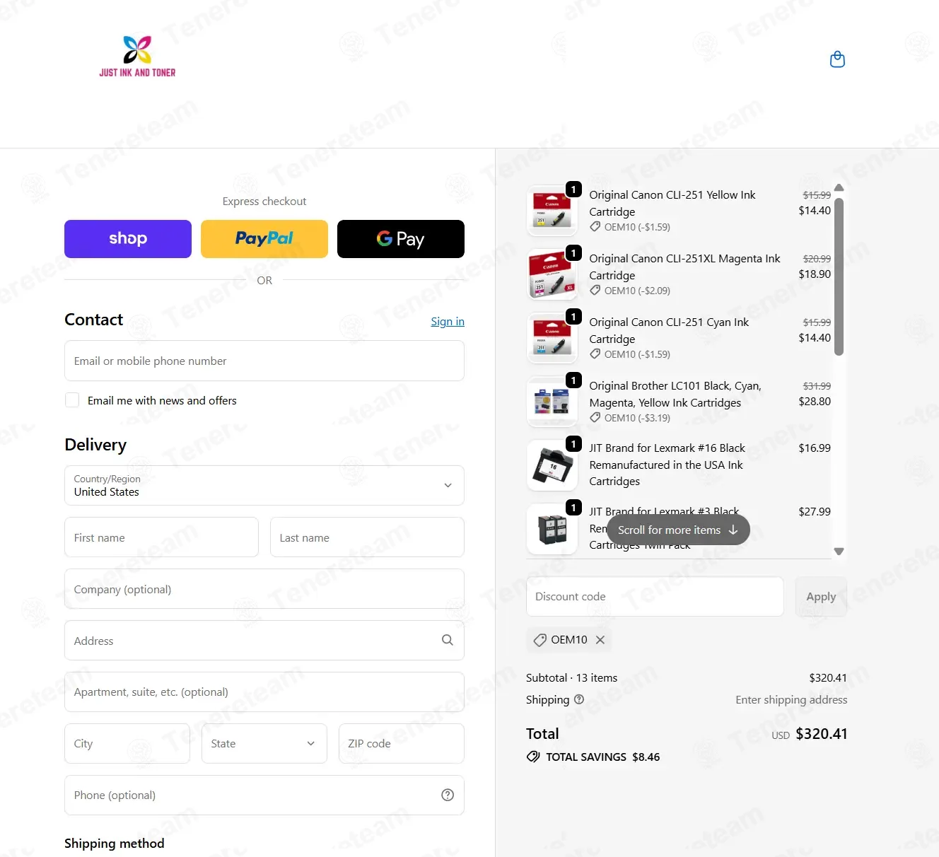 Just Ink and Toner coupon code: 10% off with OEM10. Tested and valid as 4 months ago.
