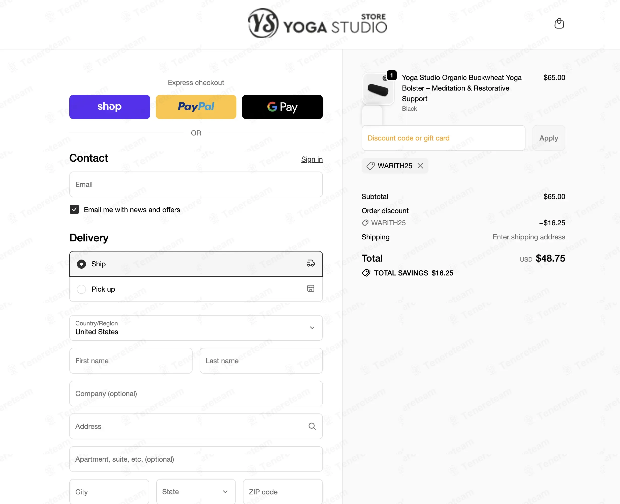 Yoga Studio Store coupon code: 25% off with WARITH25. Tested and valid as 4 months ago.