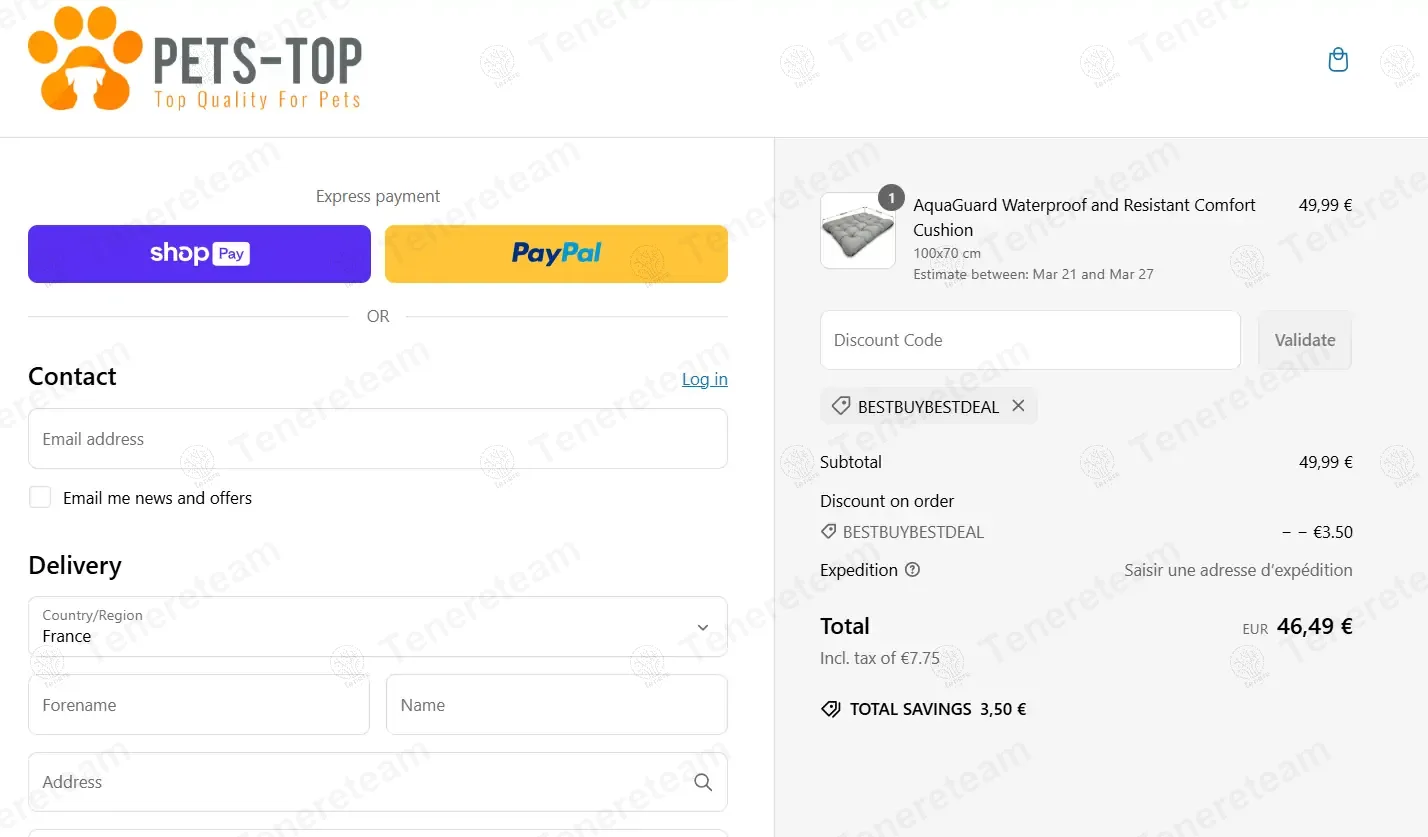 One Pets Top apply coupon code