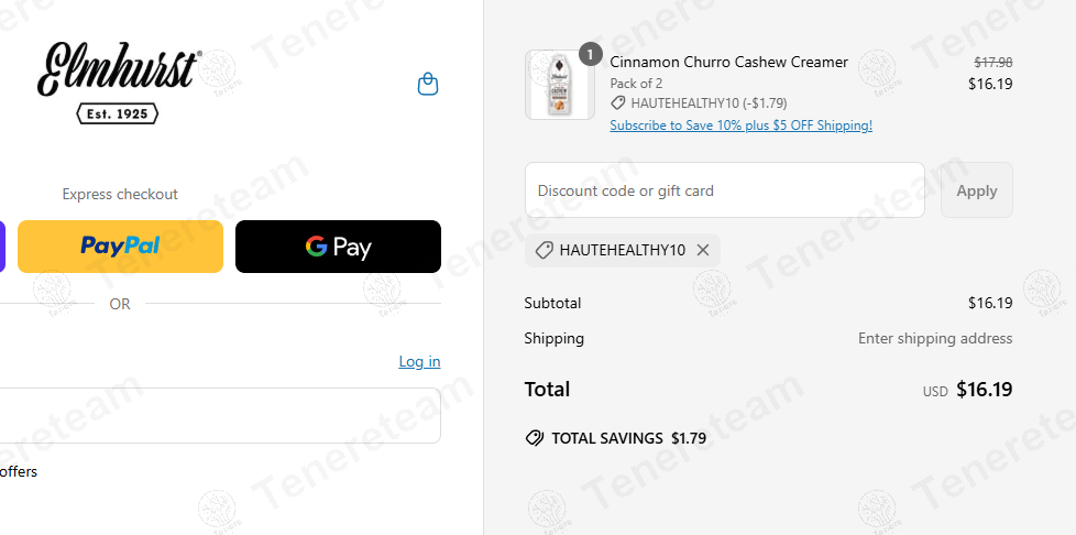 Elmhurst Milked coupon code: 10% off with HAUTEHEALTHY10. Tested and valid as 1 year ago.