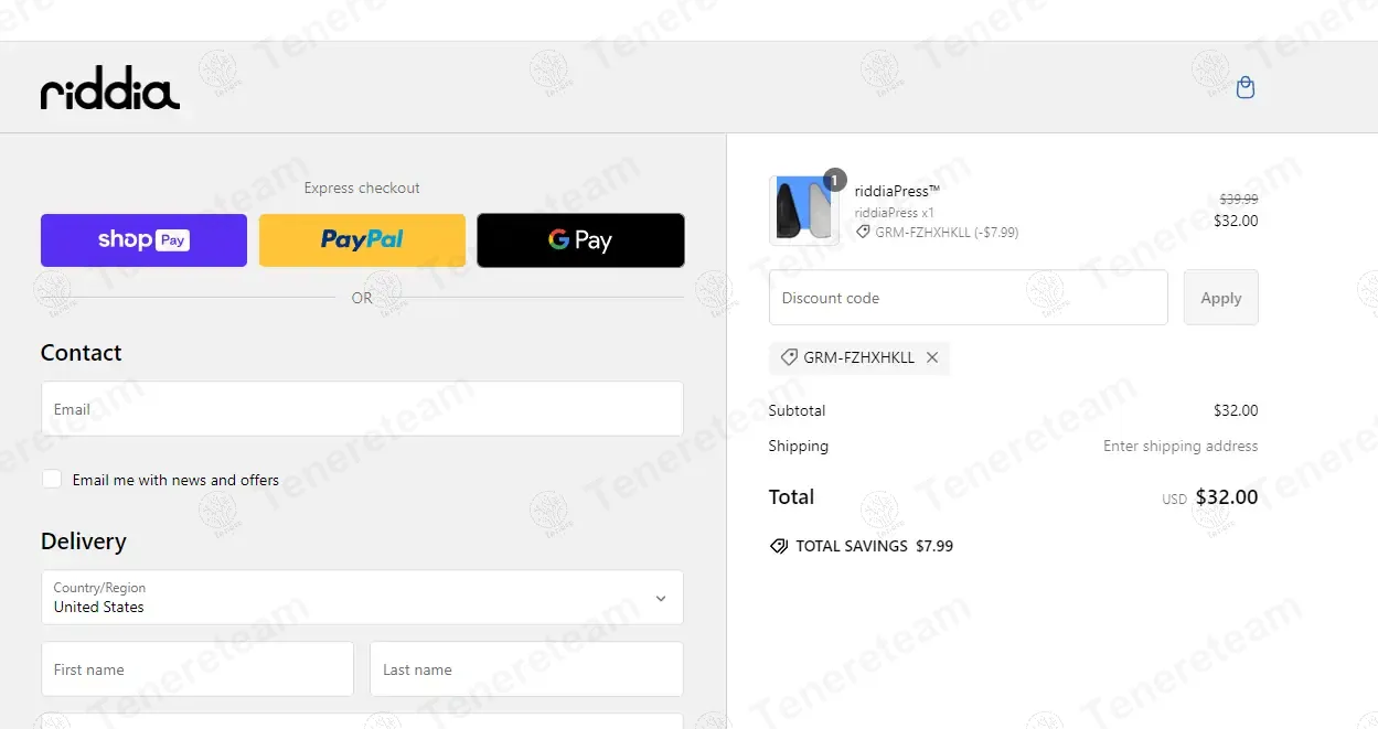 Riddia Shopify coupon code: 20% off with GRM-FZHXHKLL. Tested and valid as 1 year ago.