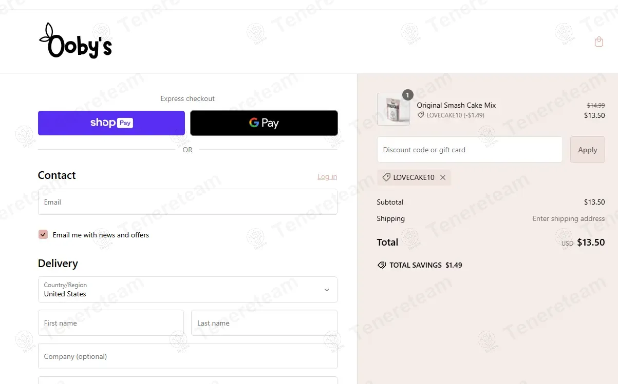 Ooby's coupon code: 10% off with LOVECAKE10. Tested and valid as 1 year ago.