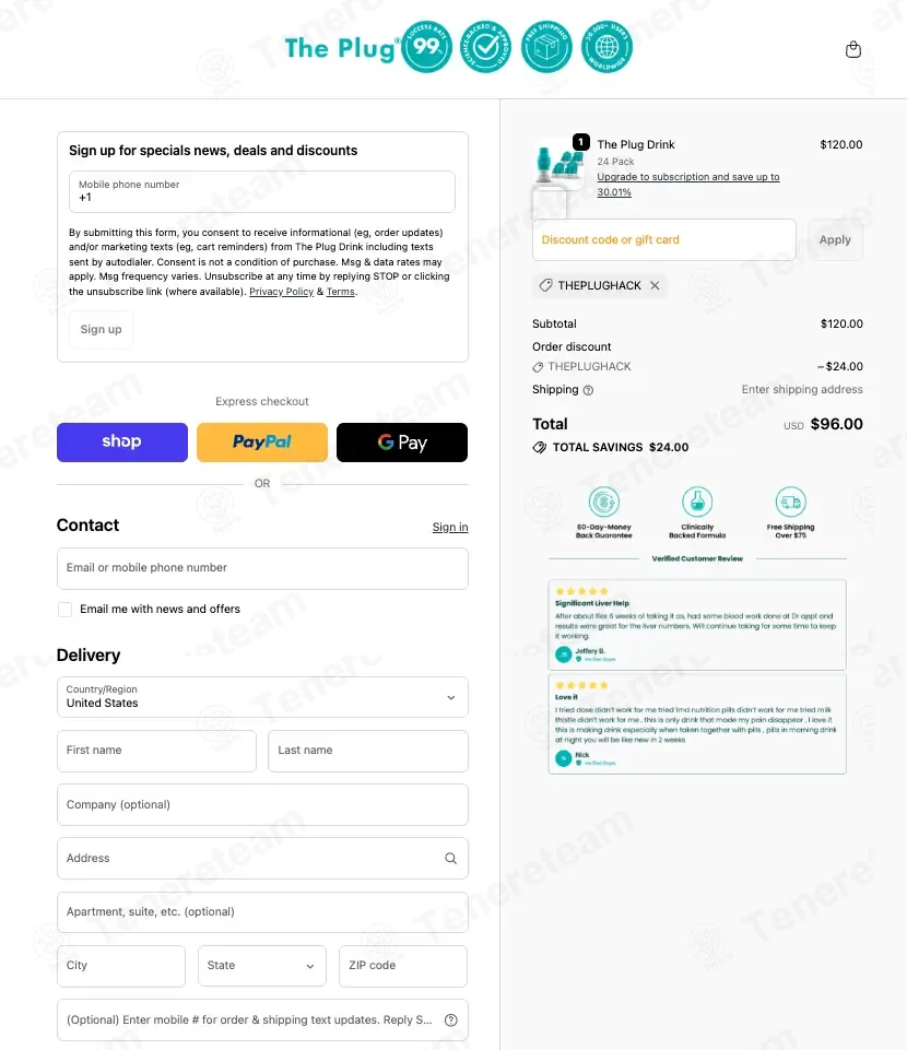 The Plug Drink coupon code: 30% off with THEPLUGHACK. Tested and valid as 1 month ago.
