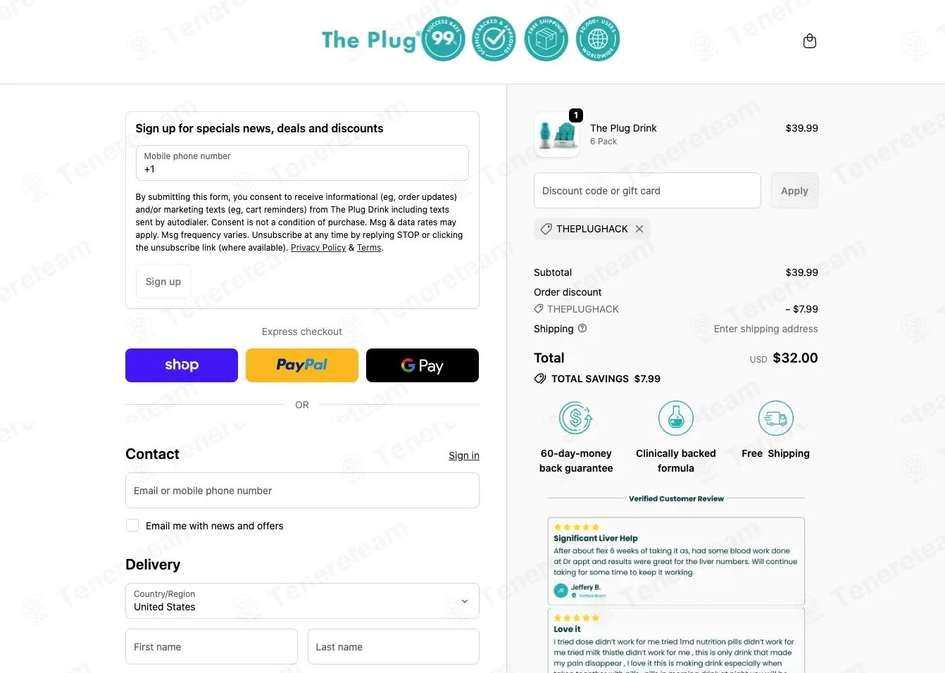 The Plug Drink coupon code: 30% off with THEPLUGHACK. Tested and valid as 1 month ago.