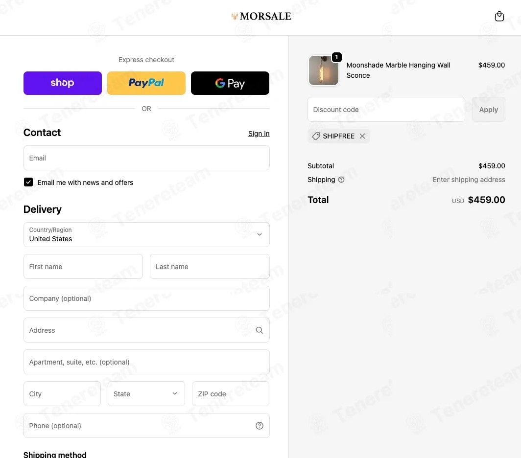 Morsale coupon code: Sale off with SHIPFREE. Tested and valid as 2 months ago.