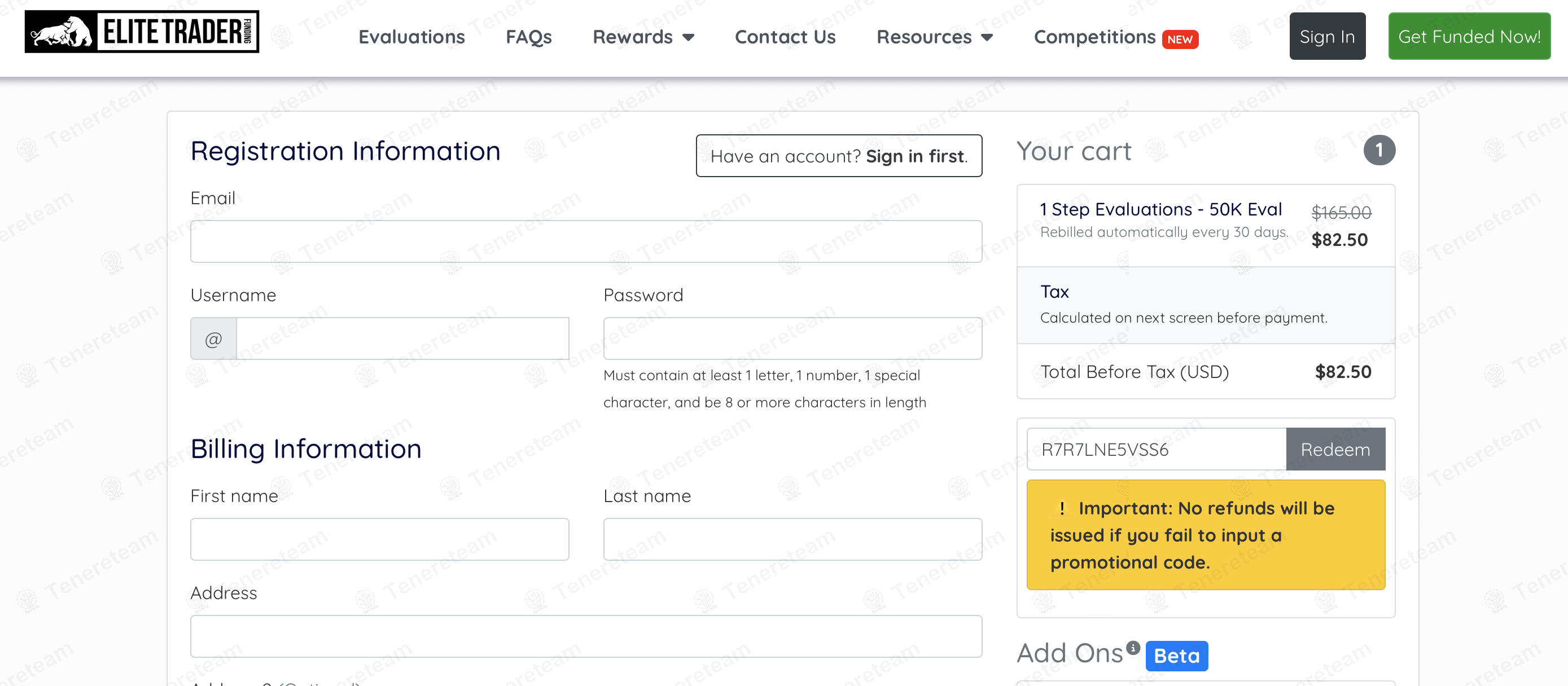 Elite Trader Funding coupon code: 50% off with R7R7LNE5VSS6. Tested and valid as 1 year ago.