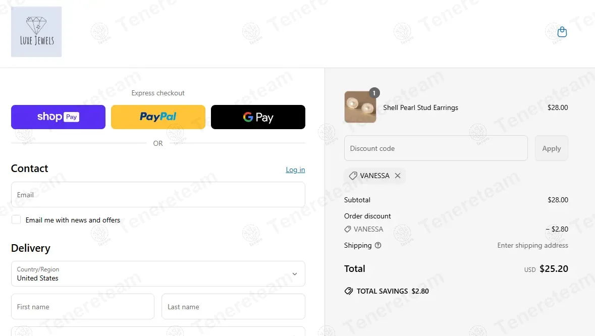 Luxe Jewels coupon code: 10% off with VANESSA. Tested and valid as 1 year ago.
