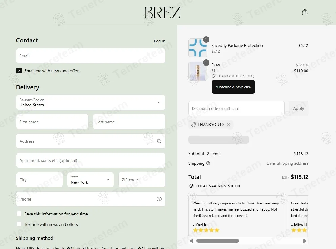 Brēz coupon code re-checked and confirmed working at checkout