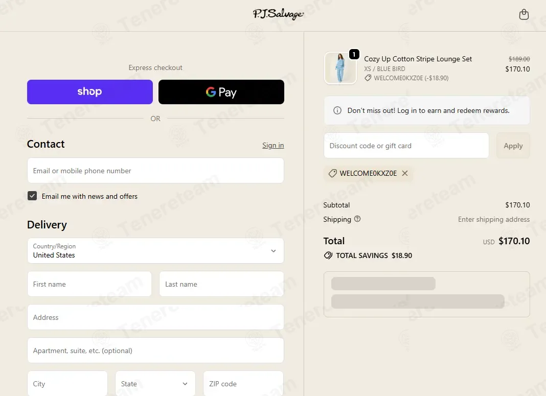 PJ Salvage coupon code: 10% off with WELCOME0KXZ0E. Tested and valid as 1 month ago.