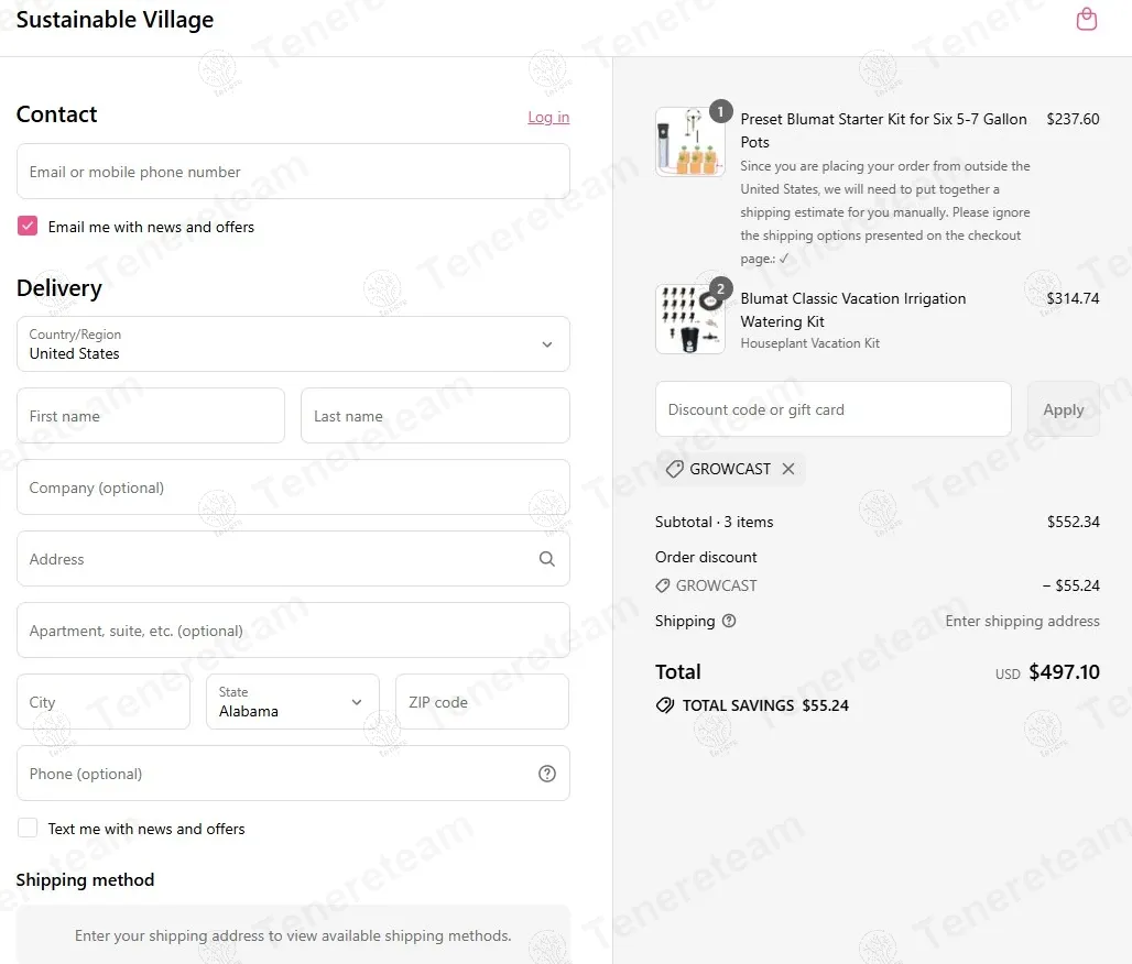 Sustainable Village coupon code: 10% off with GROWCAST. Tested and valid as 1 year ago.
