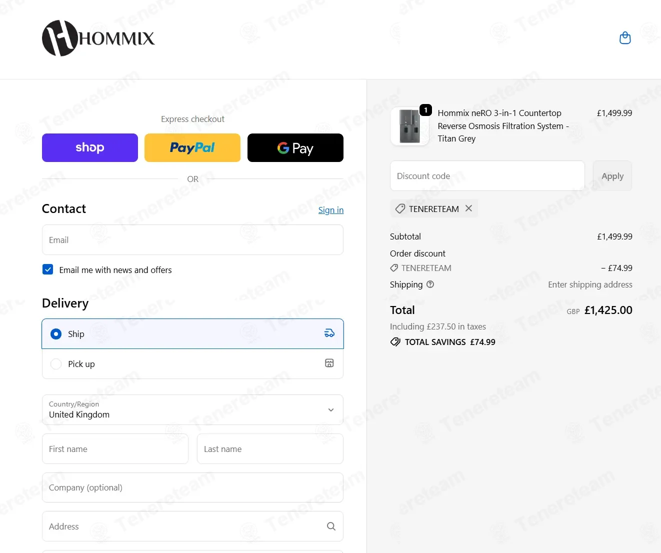 Hommix UK coupon code: 5% off with TENERETEAM. Tested and valid as 2 months ago.