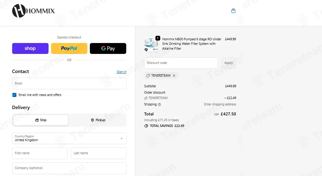 Hommix UK coupon code: 5% off with TENERETEAM. Tested and valid as 2 months ago.