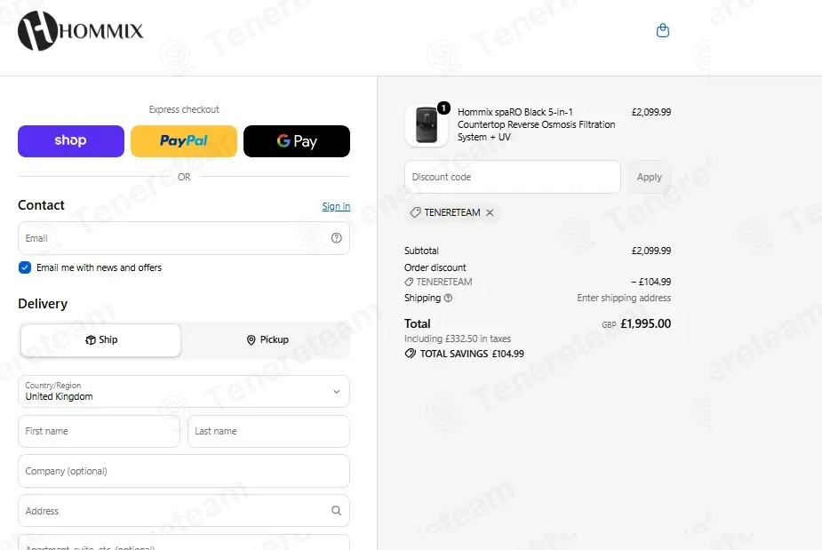 Hommix UK coupon code: 5% off with TENERETEAM. Tested and valid as 2 months ago.