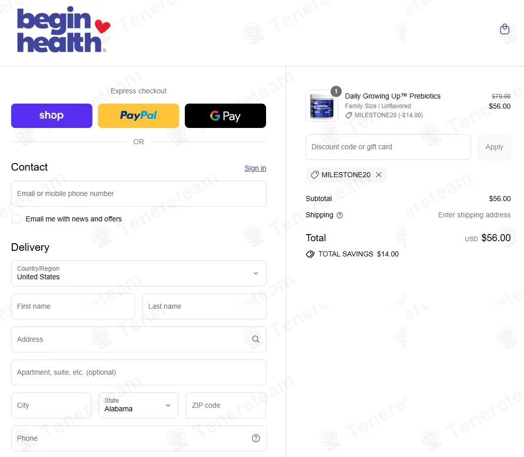 Begin Health coupon code: 20% off with MILESTONE20. Tested and valid as 10 months ago.