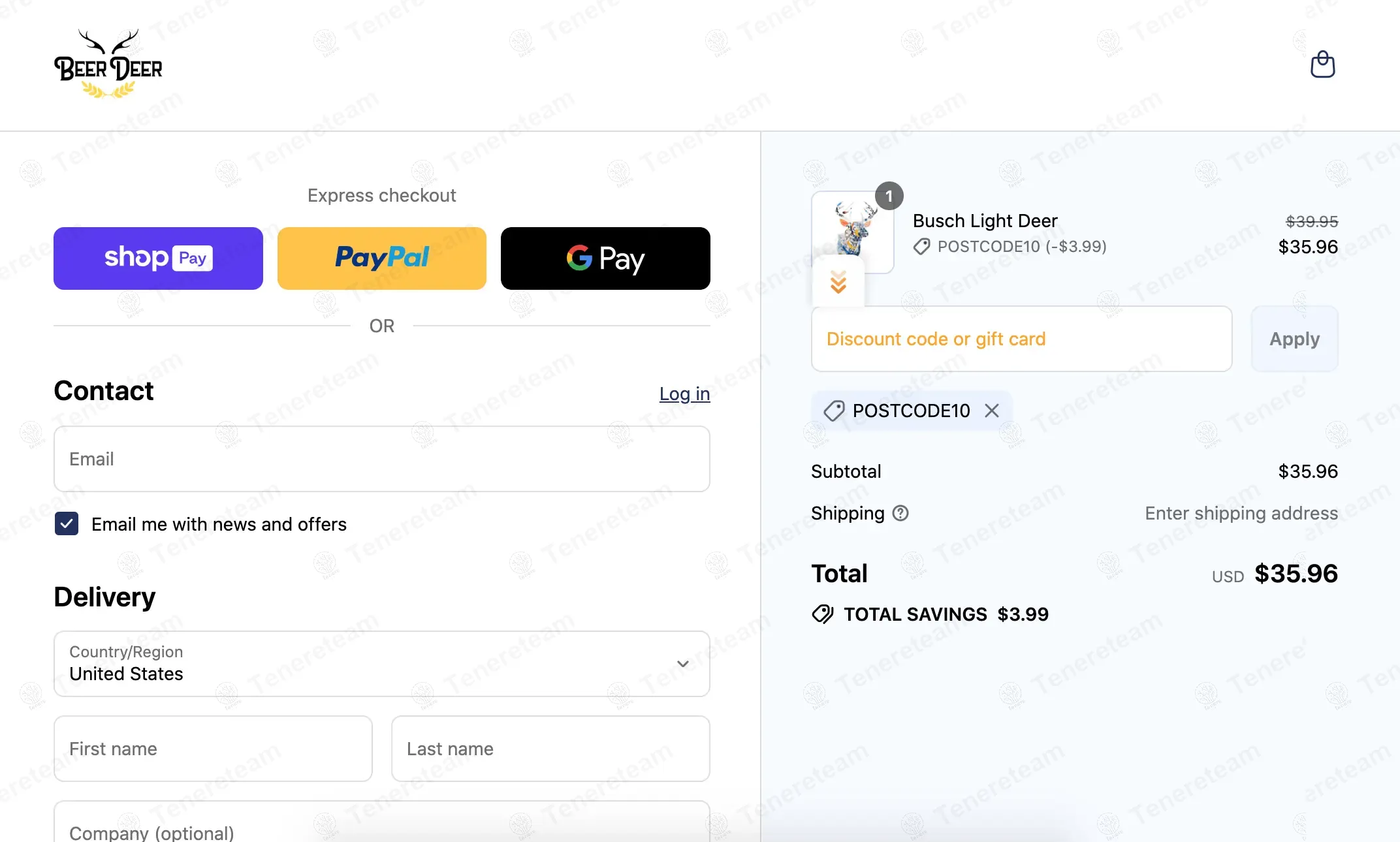 Beer Deer coupon code: 10% off with POSTCODE10. Tested and valid as 6 months ago.