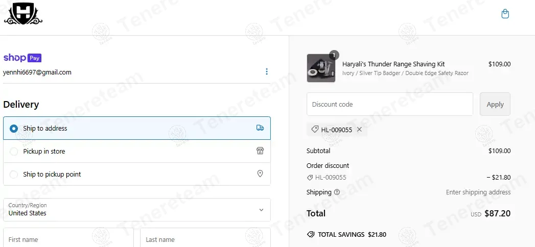 HARYALI LONDON coupon code: 20% off with HL-009055. Tested and valid as 1 year ago.