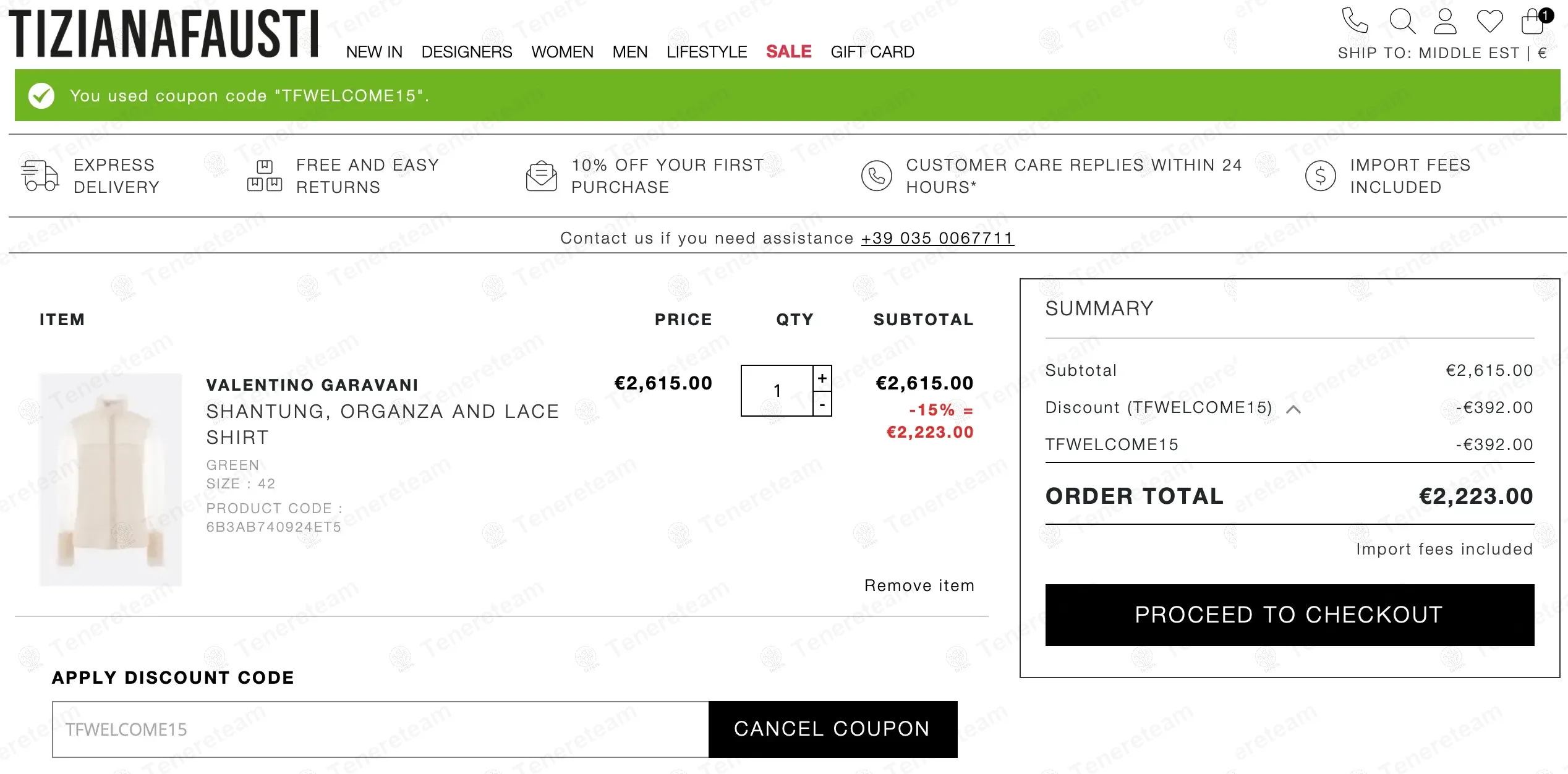 Tiziana Fausti coupon code: 15% off with TFWELCOME15. Tested and valid as 1 year ago.