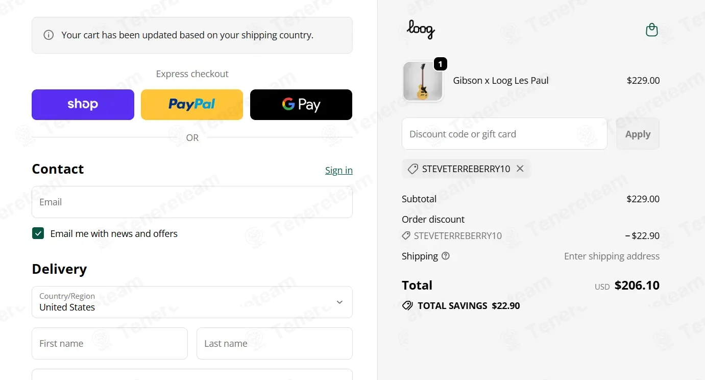 Loog Guitars coupon code: 10% off with STEVETERREBERRY10. Tested and valid as 10 months ago.