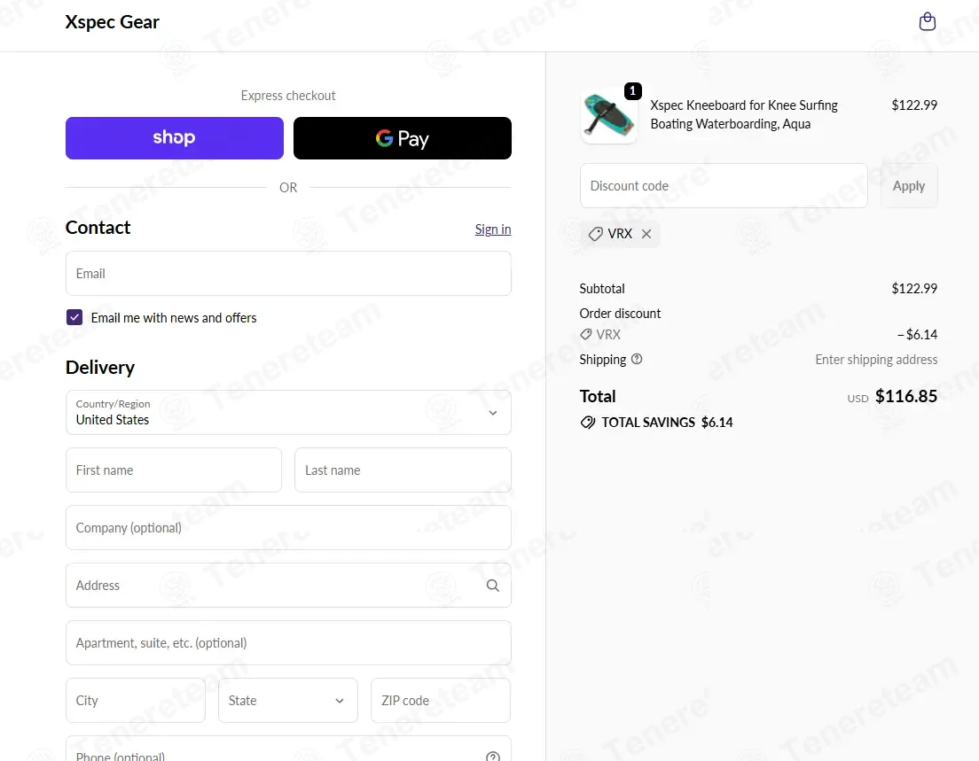 Xspec Gear coupon code: 5% off with VRX. Tested and valid as 1 week ago.
