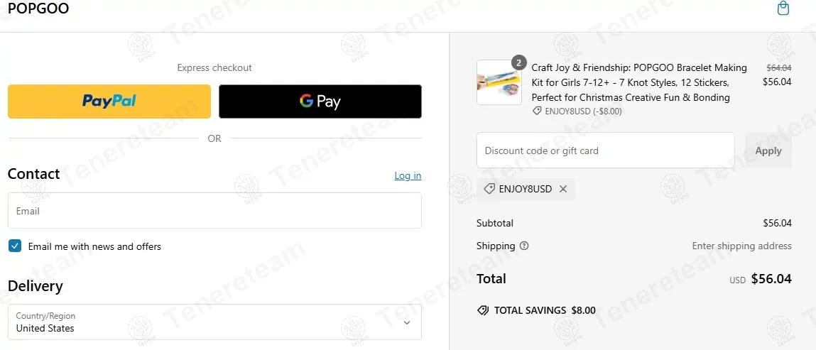 Pop Goo coupon code: $8 off with ENJOY8USD. Tested and valid as 1 year ago.