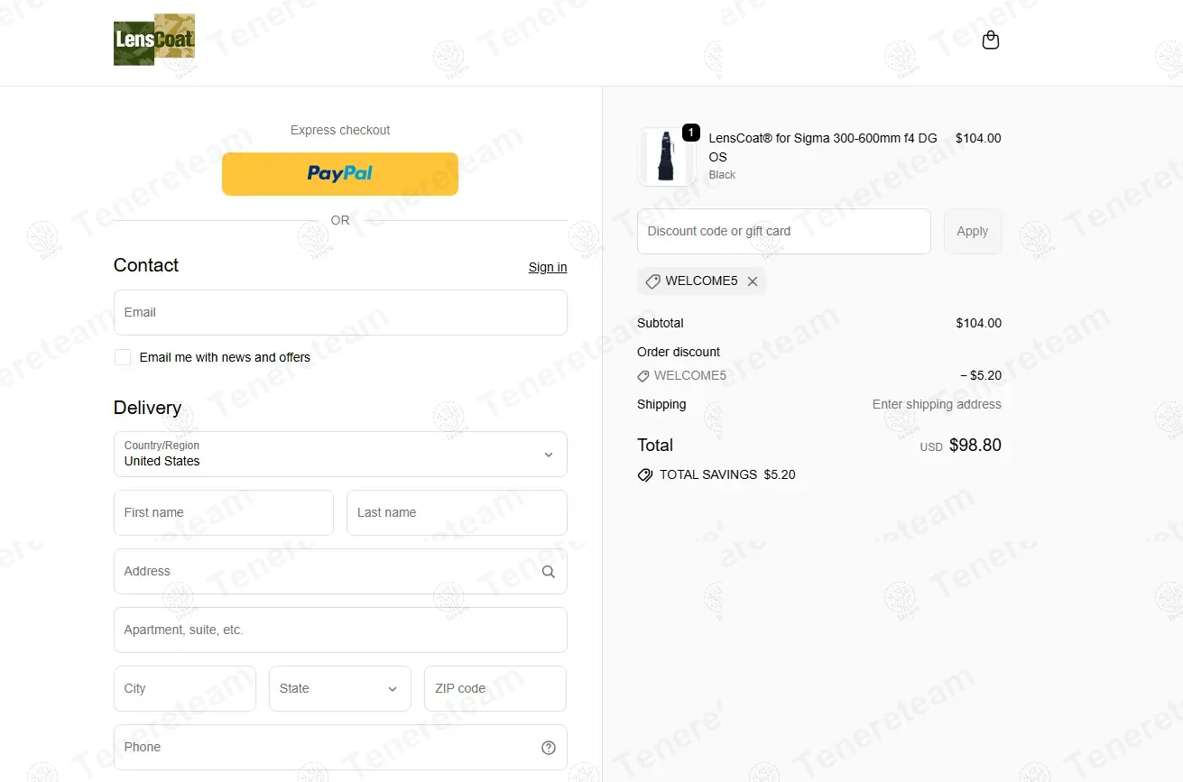 LensCoat coupon code: 5% off with welcome5. Tested and valid as 11 months ago.