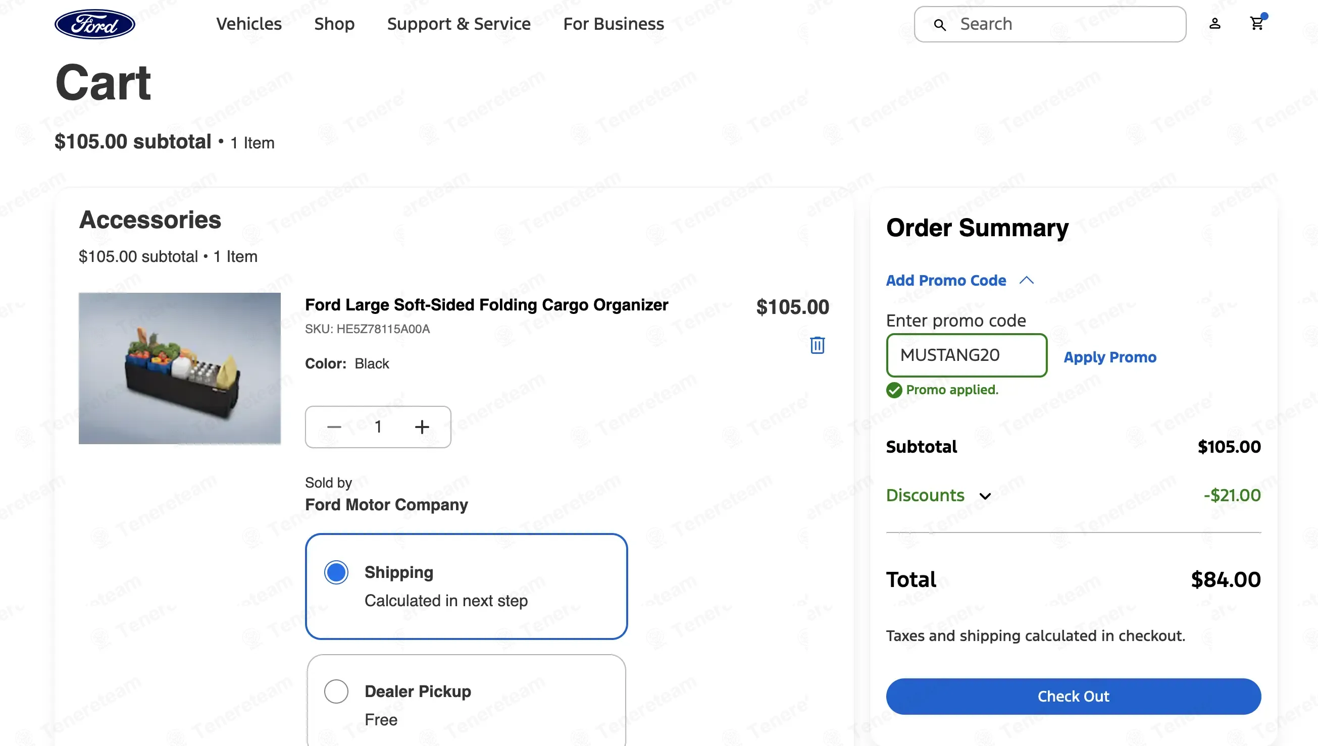 Ford Accessories coupon code: 20% off with mustang20. Tested and valid as 1 month ago.