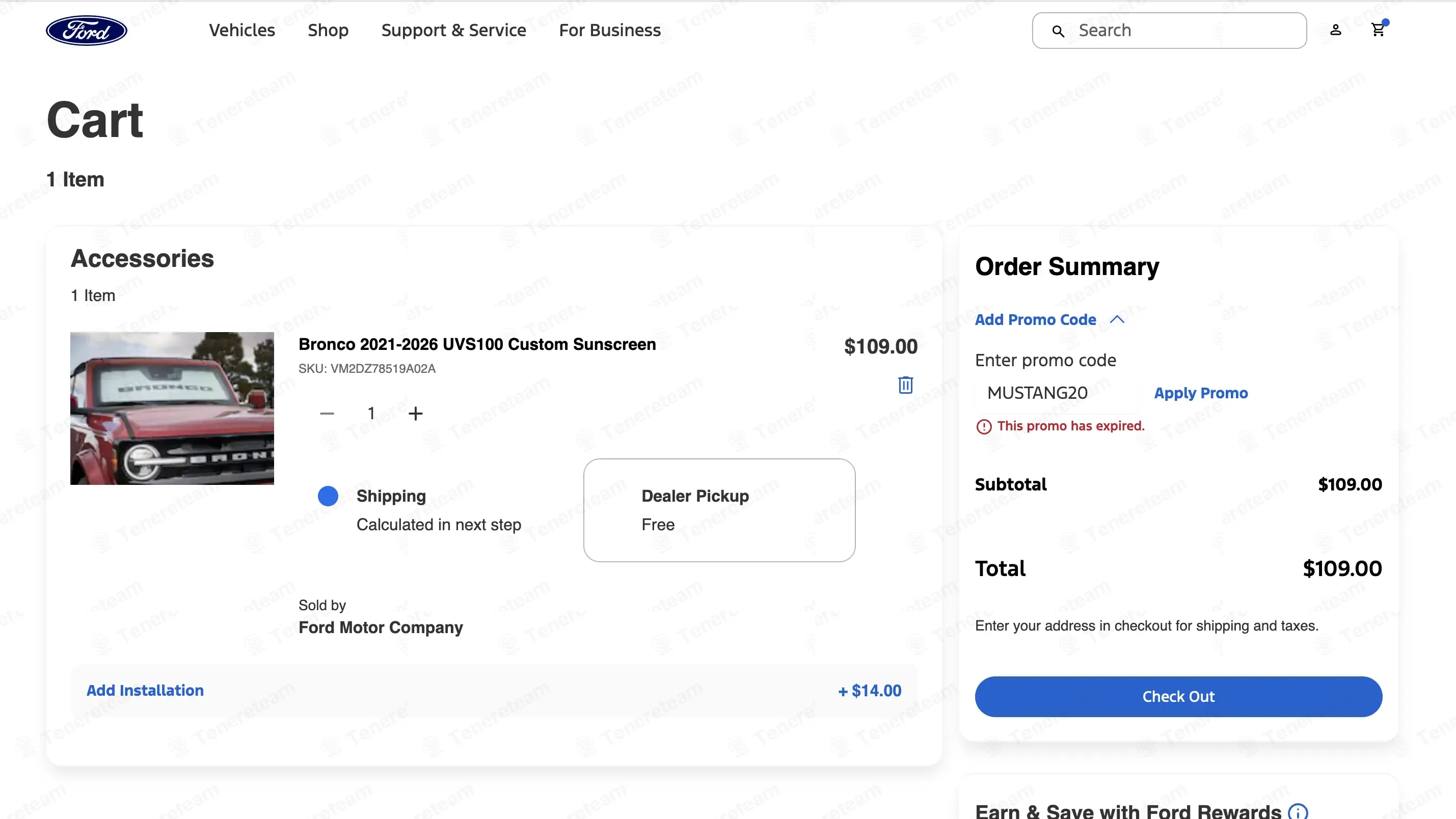 Ford Accessories coupon code: 20% off with mustang20. Tested and valid as 1 month ago.